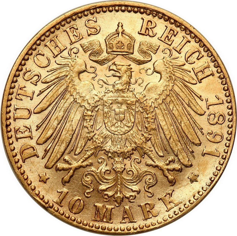 Niemcy. Fryderyk I 10 marek 1891 G, Baden